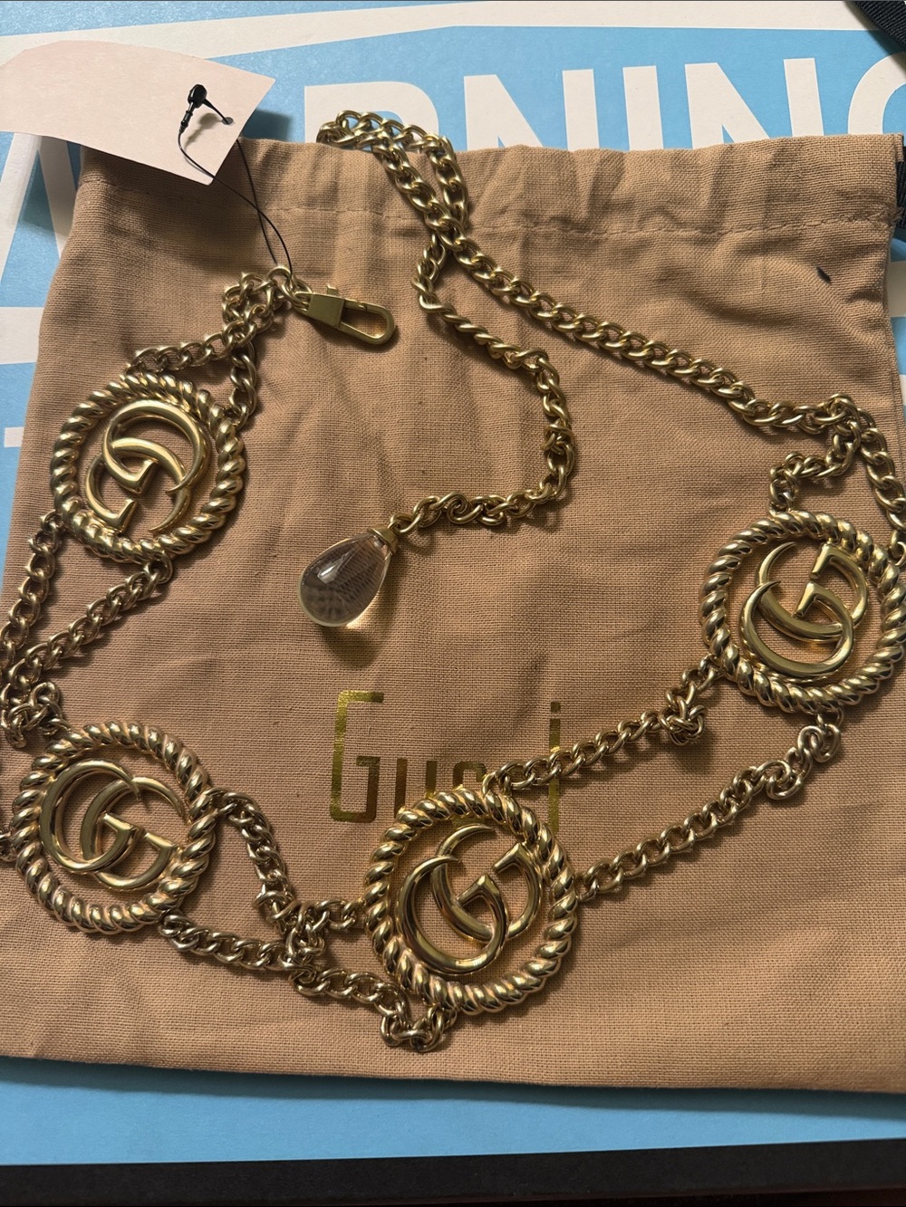 Gucci Gold-Tone Interlocking G Chain Belt